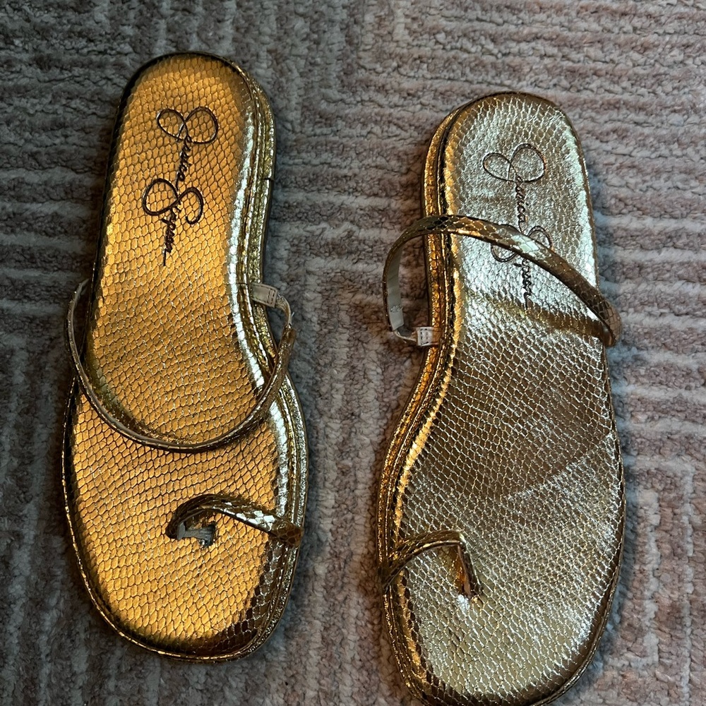 Jessica Simpson Gold Sandals